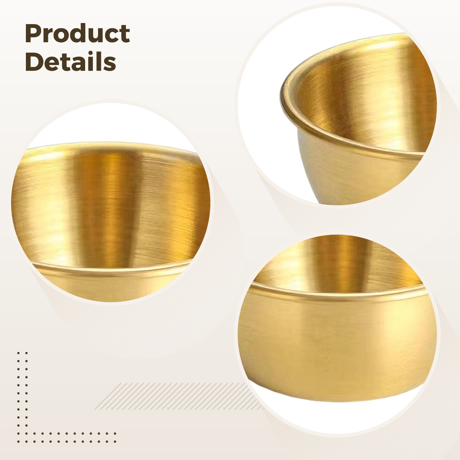 30 Pcs Stainless Steel Dipping Bowls, Mini Sauce Bowls, 2.4 in / 6 cm Gold Seasoning Dishes Set, 2.1 fl oz 60 ml Sauce Dishes, Longevity & Stackable for Kitchen, Restaurant Use