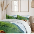 thumbnail image 6 of Ambesonne Nature Duvet Cover Sets, Boats Lake Forest Serene, 2-Queen, Fern Green Cinnamon, 6 of 6