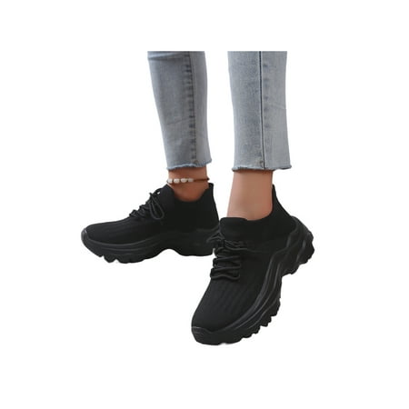 

UKAP Ladies Athletic Shoes Fitness Workout Running Shoe Breathable Sneakers Comfort Fashion Sneaker Women Trainers Sport Lightweight Black 8