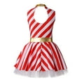 thumbnail image 4 of YONGHS Kids Girls Christmas Candy Cane Dance Costume Stripes Ballet Figure Skating Performance Leotard Dress Red 14, 4 of 7