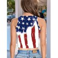 thumbnail image 4 of Color Cosplay American USA Flag Crop Tank Tops for Women T Shirt Patriotic 4th of July Vest Tops GA123-1014 M, 4 of 7