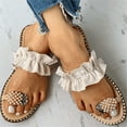 thumbnail image 7 of 2026 Items under $5 asdoklhq Womens Slippers Women Summer Sandals Ladies Pineapple Sandals Clip Toe Flip Flops Boho Casual Slippers Beach Shoes Beige 40, 7 of 7