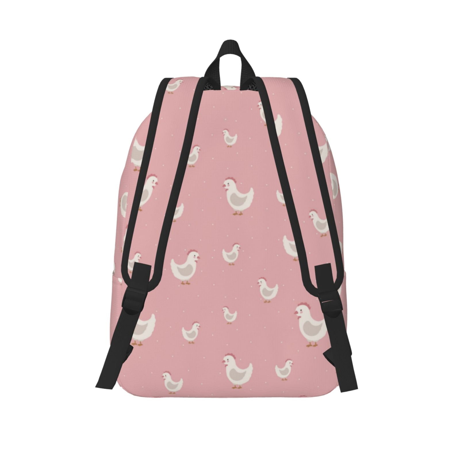 Travel Laptop Backpack - Minimalist Cute Chicken Pink Lightweight Canvas Backpack, Wear Resistant Computer Backpack Bag Fit {sizeName} Laptop for Men Women with Adjustable Padded Shoulder Straps