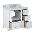thumbnail image 6 of Madison 36" Bathroom Vanity with White Cabinet and Carrara Marble Top, 6 of 7