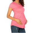 thumbnail image 1 of Vêtements de Grossesse Offres de l'Action de Grâce Liquidation Été Vêtements de Maternité pour Femmes Col Rond Manches Courtes Volants Pli Hauts de Grossesse, 1 of 5