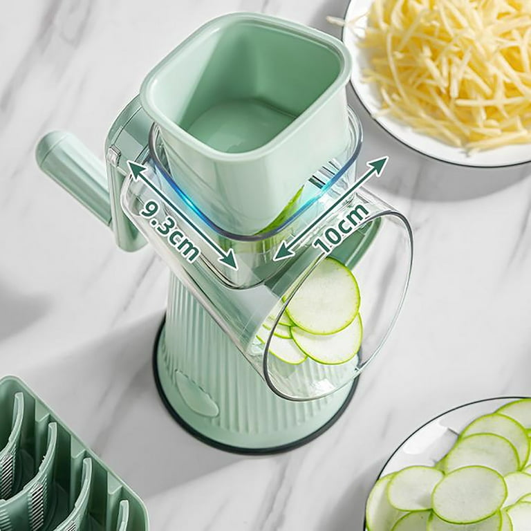 Wovilon 3 In 1 Multifunctional Vegetable Cutter & Slicers Hand Roller Type  Square Drum Vegetable Cutter With 3 Blades Removable Easy To Clean