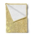 thumbnail image 2 of Mandala Soft Flannel Fleece Throw Blanket, Round Antique Motif Curvy Ornate Heart Shape Influences, Cozy Plush for Indoor and Outdoor Use, 70" x 90", Yellow Pale Yellow, by Ambesonne, 2 of 5