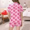 thumbnail image 5 of GDREDA Ensemble de Pyjama 2 Pcs pour Filles, Imprimé Graphique, Chemise à Manches Courtes et Short, Rose, 4-5 Ans, 5 of 5