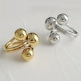 thumbnail image 2 of 1pc exaggerated gold and silver three ball opening ring for men,Silver, 2 of 12