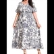 thumbnail image 2 of Vestido de Verano Holgado Informal de Corta con Corte A y Corte en A para Mujer, Talla Grande Dibujo en XL, 2 of 9