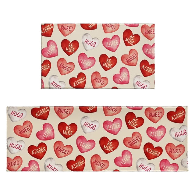 zhangmingg Easter Holiday Kitchen Floor Mat Set with Cute Bunny Rabbit Design Non Washable Absorbent Runner Rugs for Home 2PCS