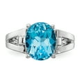 thumbnail image 4 of Primal Gold 14 Karat White Gold 11x9mm Oval Blue Topaz Ring, 4 of 7