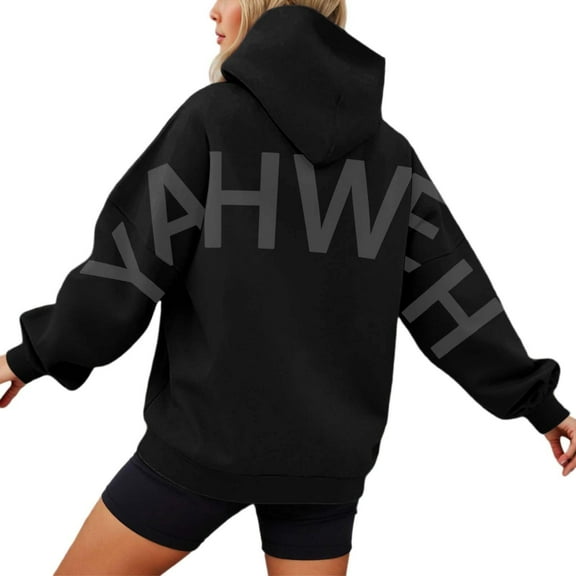 Under 10 dollars! Christian Hoodies For Women Oversized Plus Size Sweatshirts Fashion Drawstring Long Sleeve Casual Pullover Tops