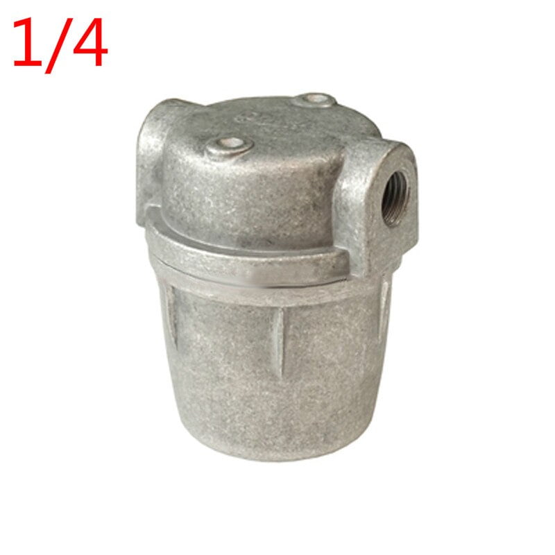 Oil Strainer Filter Full Aluminum Transparent Cup 3/8" 1/2" 3/4 1