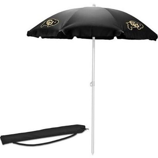 Picnic Time 822-00-179-124-0 Université de Colorado Buffles Impression Numérique Plage Parapluie&44; Noir