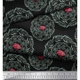thumbnail image 3 of Soimoi Black Heavy Canvas Fabric Floral & Laurel Leaves Printed Craft Fabric by The Yard 58 Inch Wide, 3 of 3
