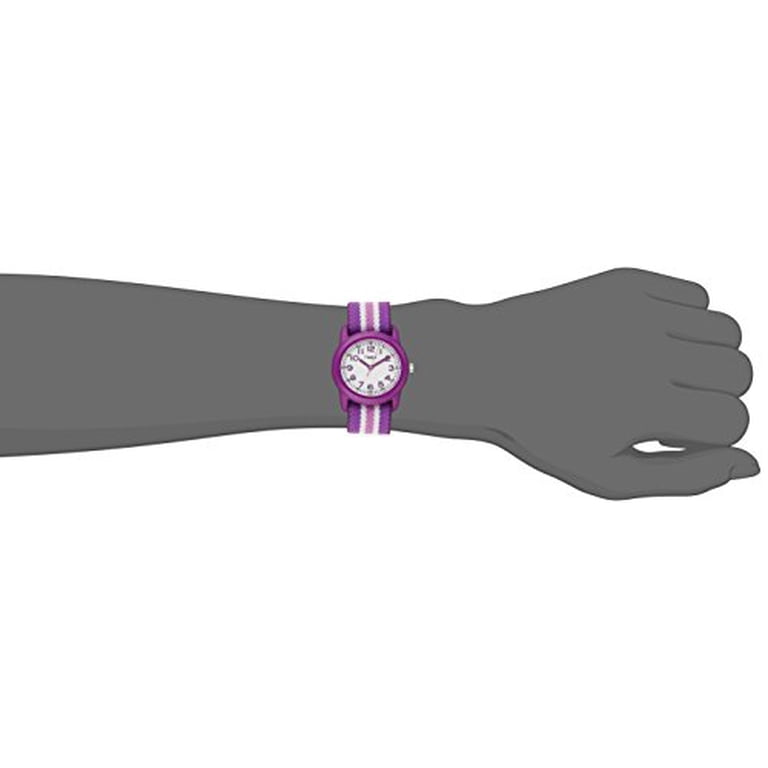Purple Striped Fabric Band Analog Watch Women\'s Casual‎ Wristwatch Timex Women main image 2