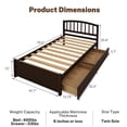 thumbnail image 2 of PAPROOS Wood Platform Bed with Storage, Twin Size Bed Frame with 2 Drawers, No Box Spring Needed, Espresso, 2 of 11
