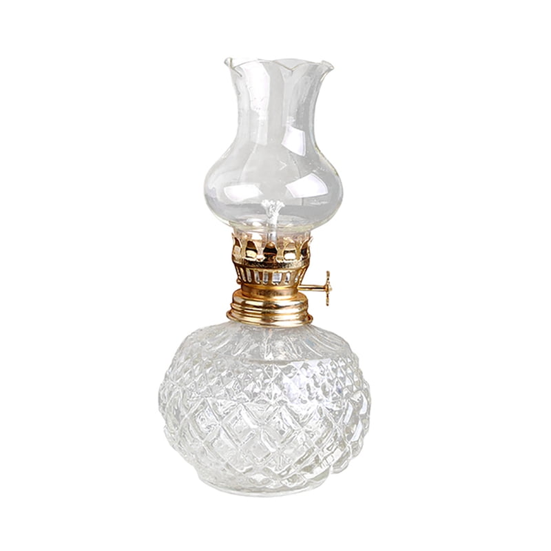 Indoor Oil Lamp,Classic Oil Lamp with Clear Glass Lampshade,