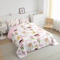 thumbnail image 3 of Homewish Kids Teens Girls Cartoon Ballet Bear Bedding Comforter Set 2pcs,Kawaii Floral Bowknot Twin Comforter Sets Microfiber,Dreamy Princess Breathable Bedding Set,Microfiber Bedroom Decor, 3 of 8