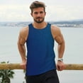 thumbnail image 6 of Uemuo teal blue Pattern Men's Muscle Shirts Sleeveless Dry Fit Gym Workout Tank Top Lightweight Sports Tank Top Beach Tank Top, Loose-fit Sleeveless Shirt-Small, 6 of 7