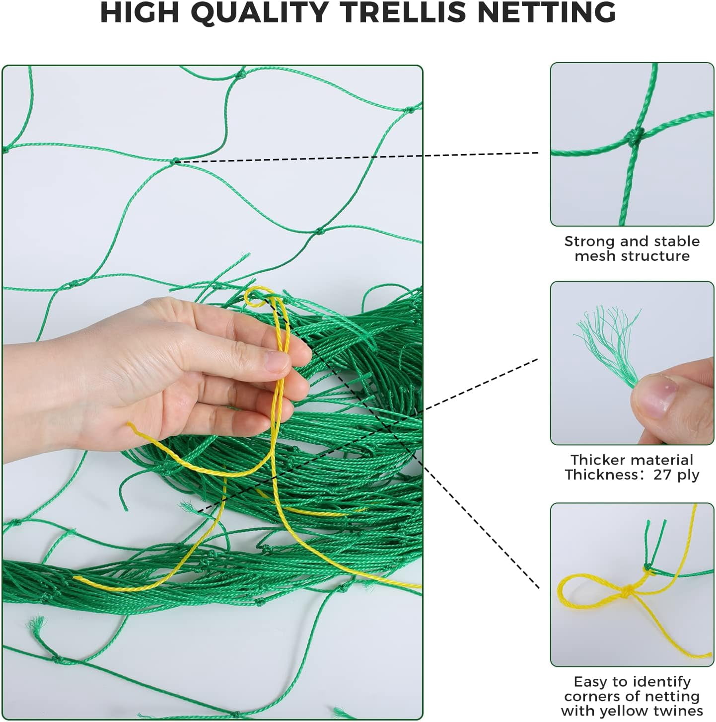 Trellis Netting for Climbing Plants, 2 Pack 5.9 ft x 16.4 ft Heavy Duty Garden Trellis Netting for Cucumber, Vine, Tomato, Plants Trellis Net for Climbing Vine Plants Fruits & Vegetables