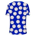 thumbnail image 5 of Hauts d'Été Grande Taille pour Femmes, T-shirts à Col en V avec Imprimé Baseball, Mode Confortable, Blouses Féminines, T-shirts Col en V pour Femmes en Solde, 5 of 5