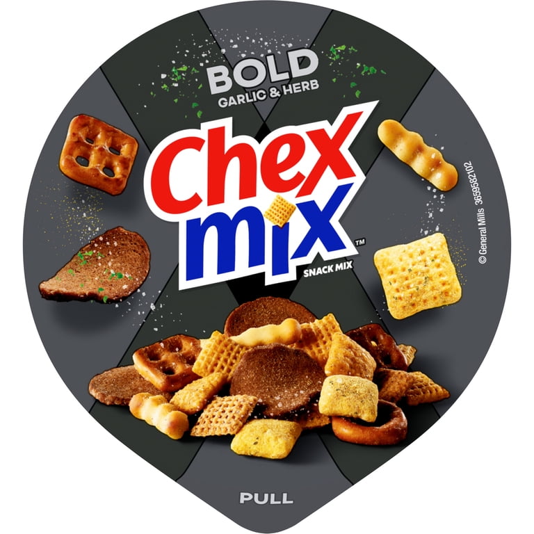 Chex Mix, Snack Mix, 2.5 oz, Bold Garlic and Herb Snack Cup