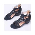 thumbnail image 4 of TKYCMSUAKI Wedge Sandals for Women Dressy, Low Wedge Sandals Open Toe Hollow Out Sandals Fashion Dress Shoes for Woman Lady in Bridal Dance Evening, 4 of 5