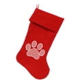 thumbnail image 2 of Velvet Christmas Stocking Screen Printed, "Chevron Paw", 2 of 6