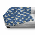 thumbnail image 3 of Chinese Soft Flannel Fleece Throw Blanket, Illustration of Moon and Cloud on Chinese Wave Circle Background, Cozy Plush for Indoor and Outdoor Use, 70" x 90", Blue Cream and White, by Ambesonne, 3 of 6