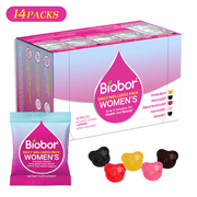 Biobor Women's Daily Nutrition Gummy Pack, 5 in 1 Multivitamin Wellness for Bones/Immunity Support/Stress Relief/Beaty Glow