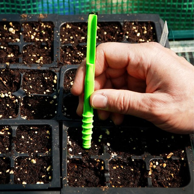 Sembrador De Semillas De Plástico Sembradora de plantas de césped, dispensador multifuncional de semillas de siembra, Mini herramienta para plantas de jardín