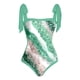thumbnail image 3 of MKLEKYY Trajes De Baño Mujer Control Abdomen Women Vintage Abstract Floral Print 1 Piece Swimwear+1 Piece Cover Up Two Piece Vintage Print Swimsuit Monokini Bikini 2 Piece Swimsuits Two Piece 1549, 3 of 4