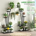 thumbnail image 5 of Tribesigns 6-Tier Tall Indoor Plant Stand Pack of 2, Metal Curved Display Shelf with 2 Hanging Hooks,Black, 5 of 7