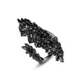 thumbnail image 2 of Women Black Cluster Cubic Zirconia Punk Statement Rings, 2 of 4
