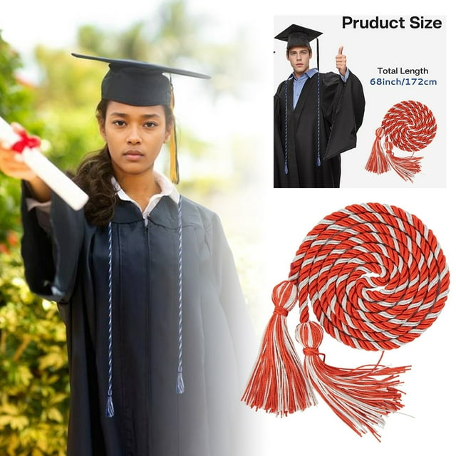Graduation Rope Honor Rope Graduation In 2025 Graduate With Tassel Bachelor's Formal Dress Doctoral 67 Inches Long Blue And White