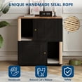 thumbnail image 3 of Multi-Functional Cat Litter Box Enclosure,Double Layer Litter Cabinet with 2 Litter Mat and Sisal Scratching Post,Hidden Cat Washroom,Dog Proof, End Table for Indoor Cats, 3 of 7