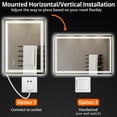 thumbnail image 6 of LED Bathroom Mirror 55"x 30",Backlit + Front-Lighted Vanity Mirror,Anti-Fog,Memory,Dimmable Bathroom Mirrors for Wall,Bathroom Vanity Mirror with Lights,3 Colors,Double LED Vanity,Stepless Dimming, 6 of 9