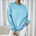 thumbnail image 2 of Women's Sweatshirt Crewneck Tunic Tops Women'sLong Sleeve Solid-color Drop-shoulder Crew-neck Casual Sweatshirt, 2 of 8