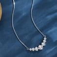 thumbnail image 4 of Flydeer Necklaces for Women 925 Sterling Silver 7 Stone Curved Smile Necklace 1.7CT 5A CZ Pendant Necklace Jewelry Gifts for Women, 4 of 8
