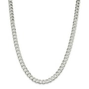 Sterling Silver 8mm Close Link Flat Curb Chain