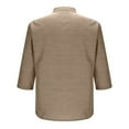 thumbnail image 6 of SYMOID Men's Size S Wrinkle-Resistant Quick-Drying Casual Shirt - Polyester Spandex Blend, Mandarin Collar, 3/4 Sleeves, Chest Pocket, Relaxed Fit, Khaki, 6 of 7