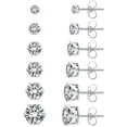 thumbnail image 5 of Women 925 Silver Stud Earring Cute 8 Stone Szs Round Cut Cubic Zircon Jewelry, 5 of 7