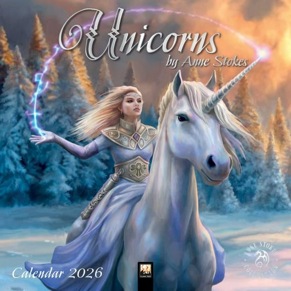 Pre-Owned Unicorns by Anne Stokes Wall Calendar 2026 (Art Calendar), (Paperback)