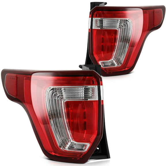 ECCPP Tail light Assembly Compatible For Ford Explorer 2016-2019 Driver and Passenger Side (Black Housing Red Lens)