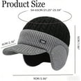thumbnail image 5 of Windproof Thermal Cap with Visor, Ultimate Cold Protection Winter Knitted Earflap Hat  with Brim and Ear Covers, Fleece Lined Thermal Beanie for Outdoor Activities., 5 of 8