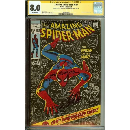 Amazing Spider-Man #100 Signed Stan Lee & John Romita CGC 8.0