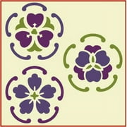 Crest Flowers Stencil Set - Japanese Flowers Asian Oriental Chinese Reusable Sturdy Flexible Template 10 mil Plastic Mylar Wall Flower Tree Stencils Craft Painting Wall Stencils - The Artful Stencil