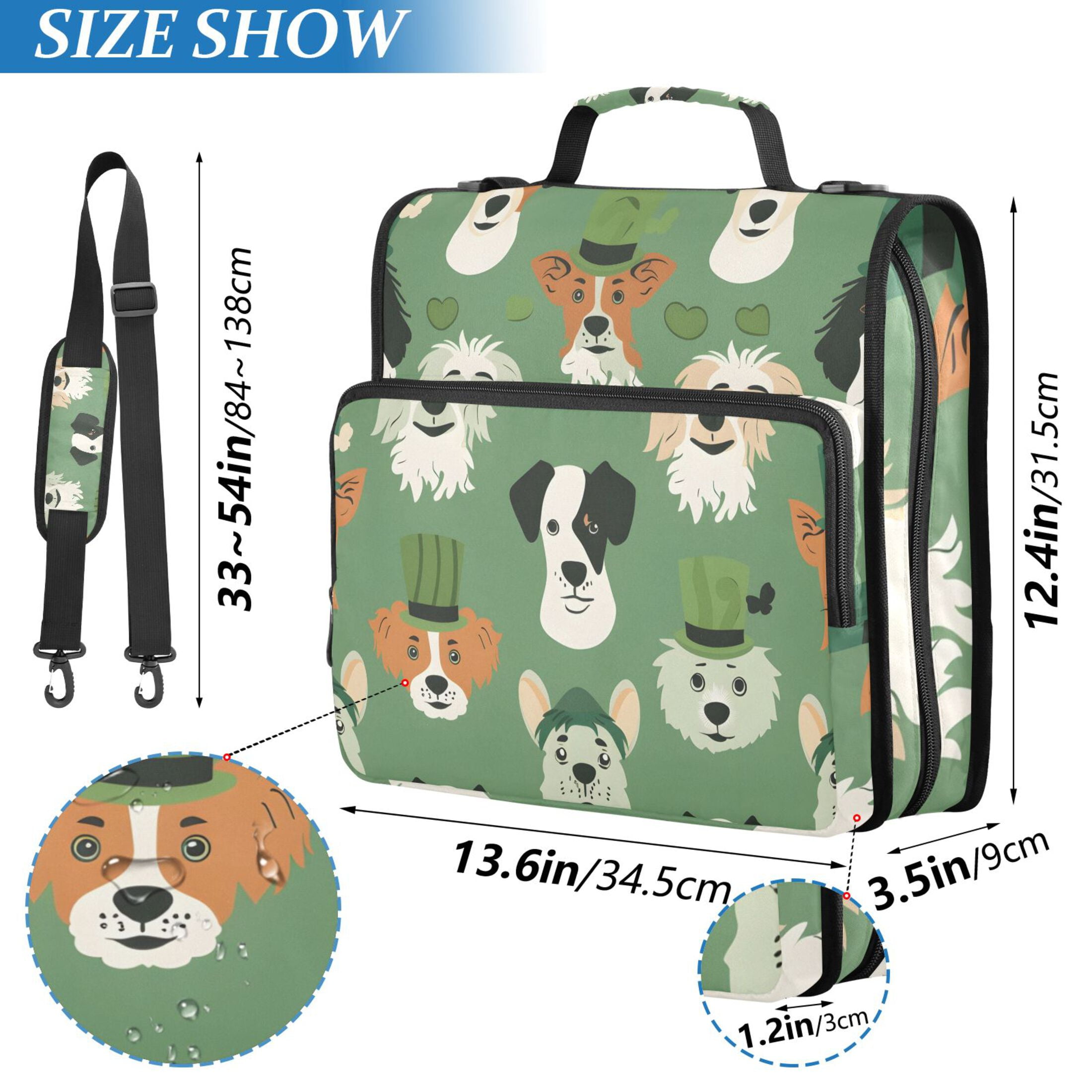 ALAZA Zipper Binder Dog with Hat 3 Ring Trapper Keeper File Folder Organizer Bag
